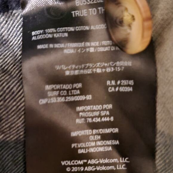 Volcom Green Plaid Flannel Medium - Picture 6 of 6